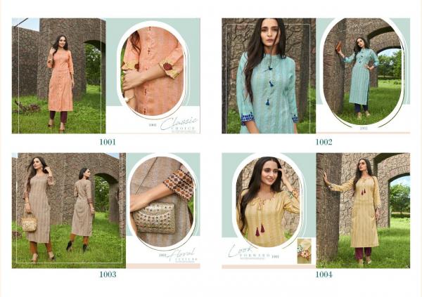 Vitara Zil Mil Cotton Designer Embroidery Kurti 